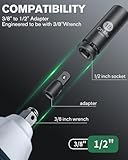 Ginour Impact Socket Set 1/2 Inch, 17PCs Drive Master Deep Impact Socket Set 10mm - 32mm, Metric, Cr-Mo, 6 Point, with 3/8'' to 1/2'' Adapter - Image 6