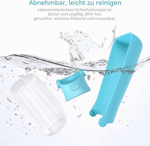 Trinkflasche Hunde für Unterwegs zum Gehen 550ml oder 350ml Hundetrinkflasche für Unterwegs für Welpen Kleine Mittel Große Trinkflasche Hund Hunde Wasserflaschen to Go(550ml Blau)