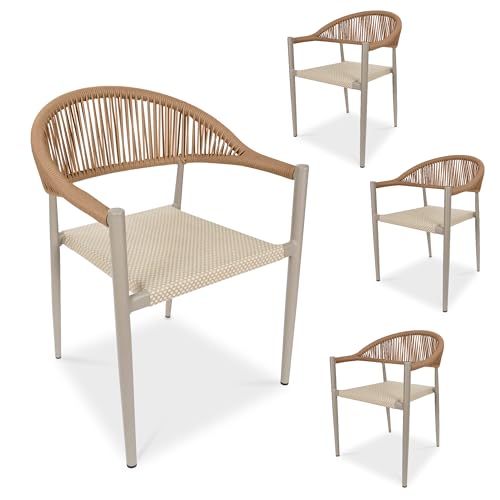 TWT Patio Chairs Set of 4 Outdoor Stackable Dining Chairs