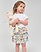 EASWEET Bamboo Viscose Kids Girls Skirt Fashion 3-Layer Tiered Ruffle Girls' Skorts, Sprightly Blossom, 6 Years