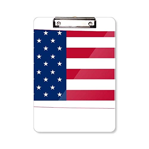 Porte-bloc américain A4 en forme de carte USA avec pince pour stylos et notes