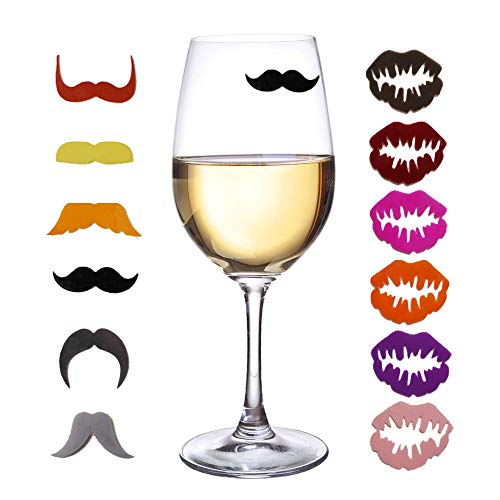 Aeroway Silicone Drink Marker,12 pcs-6 for Him & 6 for Her