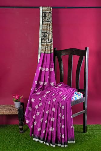 OdiKala magenta sambalpuri silk saree – image 5