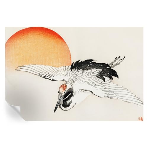 Mural adhesivo de grúa elegante 152x104 cm para pared de salón 2
