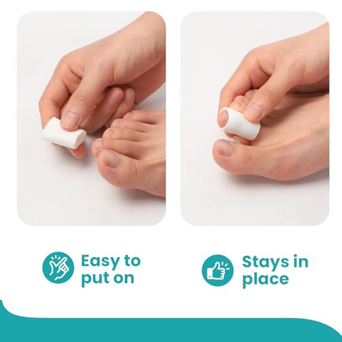 Image of Promifun Silicone Toe Protectors - 12 Pack Silicone Toe Sleeve for Hammer Toes, Corns, Calluses, Blisters - Soft Gel Toe Tube Pads for Pain Relief