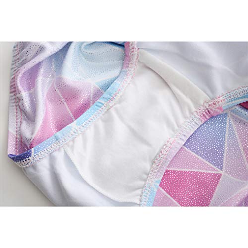 Girls Gymnastics Leotards Ballet Dance Geometric Metallic Leotards Long Sleeve Unitards Bodysuit Dancewear Size 12