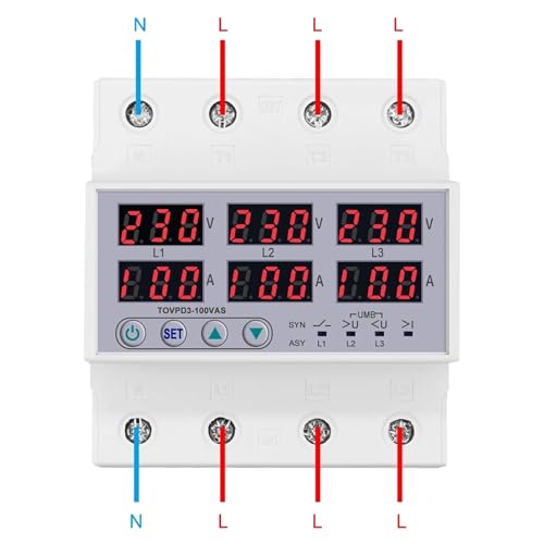 Relais de protection de courant 3P+N triphasé ajustable 100A - 2