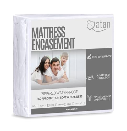 Zippered Mattress Encasement - Queen Mattress Protector Zippered - 6-Sided Waterproof Mattress Cover...
