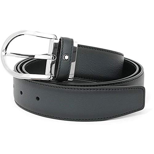 Montblanc Men's Blue Leather Business Belt 1238882