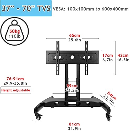 Soporte Móvil para TV de Piso Ajustable para Pantallas 50-70" miniatura 4
