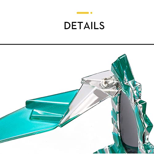 Lunettes de soleil œil de chat steampunk pour femme UV400 noir vert