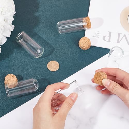 SUNNYCLUE 12Pcs Mini Cloche Glass Dome 30x70mm Dome Glass Jars with Cork Base Clear Glass Display Dome Cloche Bell Jar Small Glass Bell Jars for Flower Storage Home Christmas Party Favor Decor - Image 3