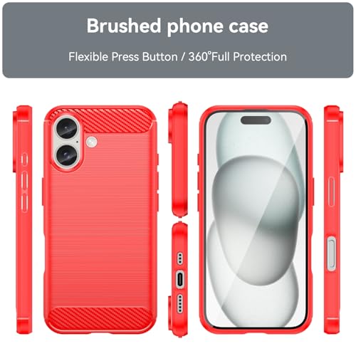 Coque iPhone 16 Plus antichoc en TPU rouge fine et robuste König Design