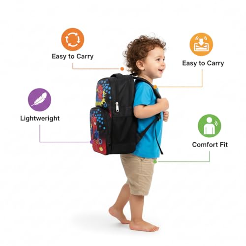 Image of Stylbase 15 Inch 3D Cartoon School Bag for Boys & Girls | Waterproof Lightweight Polyester Kids Backpack with Bottle Pocket | Ideal School Bags for Kids Nursery, LKGClass (3-5 Years)