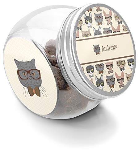 YouCustomizeIt Personalized Hipster Cats Puppy Treat Jar