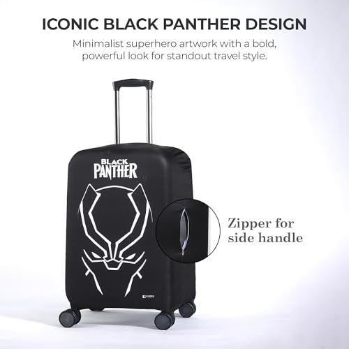 Image of Heart Home 22-26 Inch Polyester Medium Size Suitcase Cover | Dustproof and Machine Washable Luggage /Trolley Bag Cover Protector | Panther Black