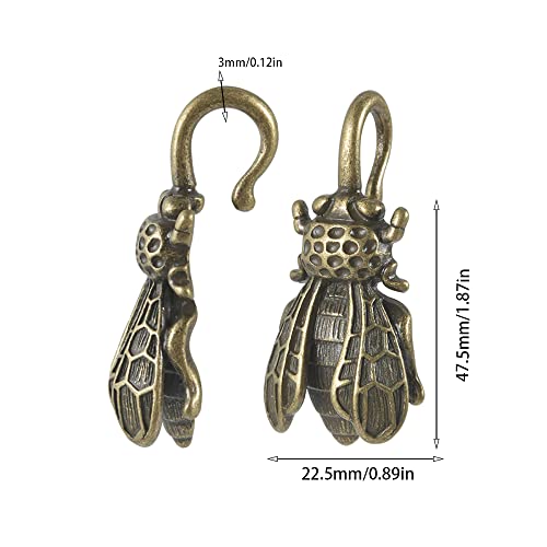 Pair Solid Brass Bee Ear Weights In Tribal Antique Hoop Earring Body Piercing Jewelry #TOP1