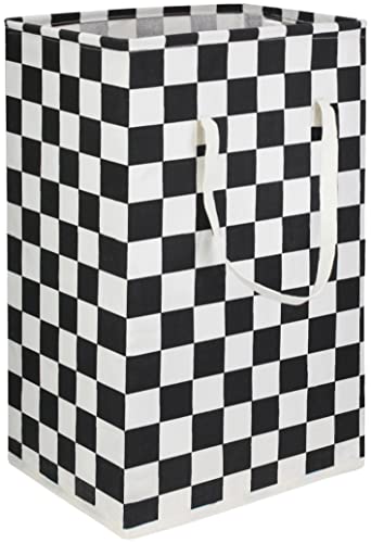 Image of HIYAGON 75L Freestanding Laundry Basket,Large Collapsible Tall Clothes Hamper with Handles,Waterproof Toy Storage Bin for Boys and Girls,Baby Nursery(Racing flag)