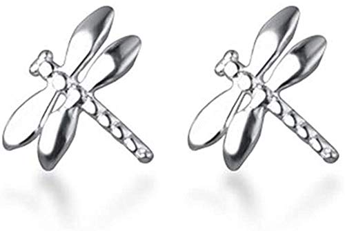 Brincos delicados de porca de prata de lei S925 com design de libélula para mulheres e meninas, minimalistas, insetos bonitos, pequenos brincos de cartilagem delicados, presentes hipoalergénicos, ouro