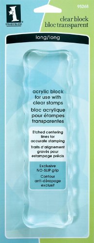 Inkadinkado Long Acrylic Mounting Block for Clear Stamps, 1 pc, 2'' W x 7'' L