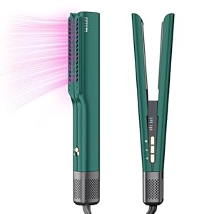 Air Haarglätter, PARWIN PRO BEAUTY Ionen Air Glätteisen, Nass bis Trocken, Ohne Heizplatten, Glätten mit Luft, Max.ca. 160 ℃, für Mittleres Haar und Langes Haar(35-75cm), 1200W, Dunkelgrün