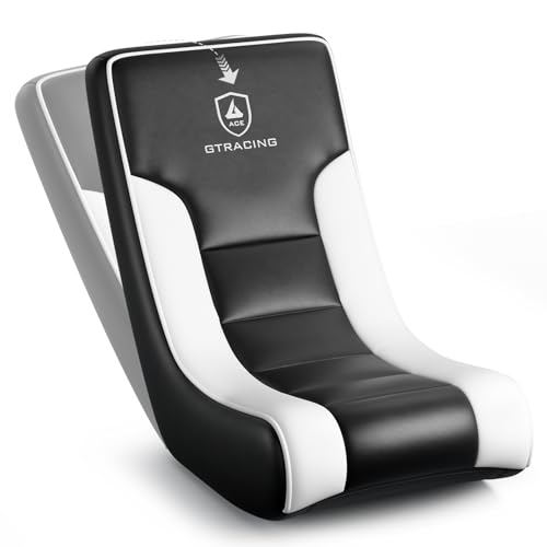 GTRACING Floor Rocking Gaming Chair – Gamer Floor Seat with Angle Limiter, Game Floor Rocker Chairs, Small Lightweight and Space-Saving, White