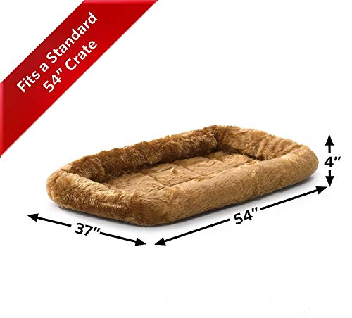 image for MidWest Homes for Pets Bolster Pet Bed for Dogs & Cats 54L-Inch Cinnam