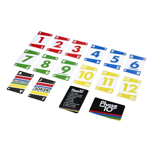 Mattel Games Phase 10 - Spannendes Kartenspiel in der deutschen Version, von den UNO-Machern, 10 verschiedene Phasen, Rommé-ähnlich, für 2-6 Spieler, FPW38_5