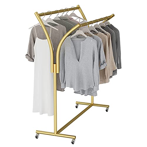 Penderie à vêtements robuste dorée de 150cm au style industriel chic