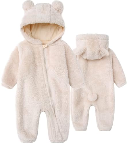Ohrwurm Newborn Unisex Baby Boy Girl Solid Romper Infants Outfit Clothes 3D Print Bear Color with Zipper Jumpsuits for 0-3 Months Begie