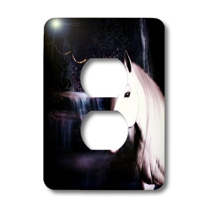 Licorne blanche dans la cascade cache de sortie pour masquer un interrupteur abîmé ou jauni
