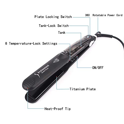 Professional Steam Hair Straightener By Umtype - Steam Styler Ceramic Tourmaline Flat Iron Salon Heater Hair Straightening Iron With Anion Care #TOP2