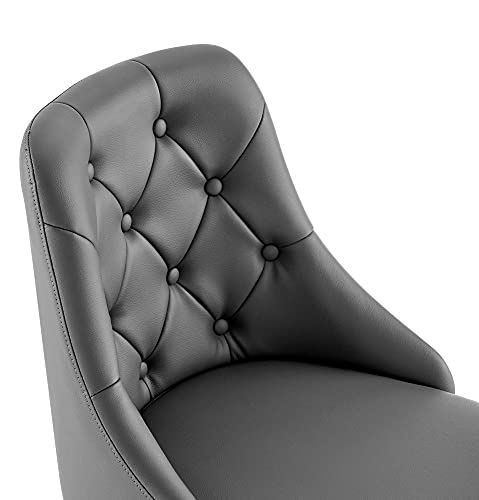 Modway EEI-4370-BLK-GRY Distinct Tufted Swivel Vegan Leather Office Chair, Black Gray by Modway - Image 6