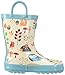 OAKI Toddler Rain Boots – Lightweight Waterproof Rubber Boots for Kids with Easy-On Handles – Durable Kids Outdoor Footwear, Forest Animals, 9T Toddler