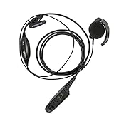 Coodio VOX/PTT Over-The-Ear Earpiece Police Security Headset Inline PTT Mic Microphone for Motorola HT750, HT1250, HT1550, MTX850, MTX950, MTX960, MTX8250, PRO5150 2 Way Radio