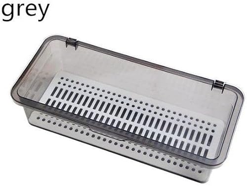 Miniatura 2 de Bandeja de plástico para cubiertos con tapa, recipiente de almacenamiento de cubiertos y utensilios de cocina con cubierta, soporte para vajilla a