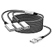 Produktbild MOGOOD USB 3 Port Splitter Kabel USB Typ B Splitter 1 Stecker auf 3 Buchse USB 2.0 Adapter Netz Kabel Verl ngerungshub zum Aufladen/Daten übertragung/Laptop/Mac (2m, Schwarz)