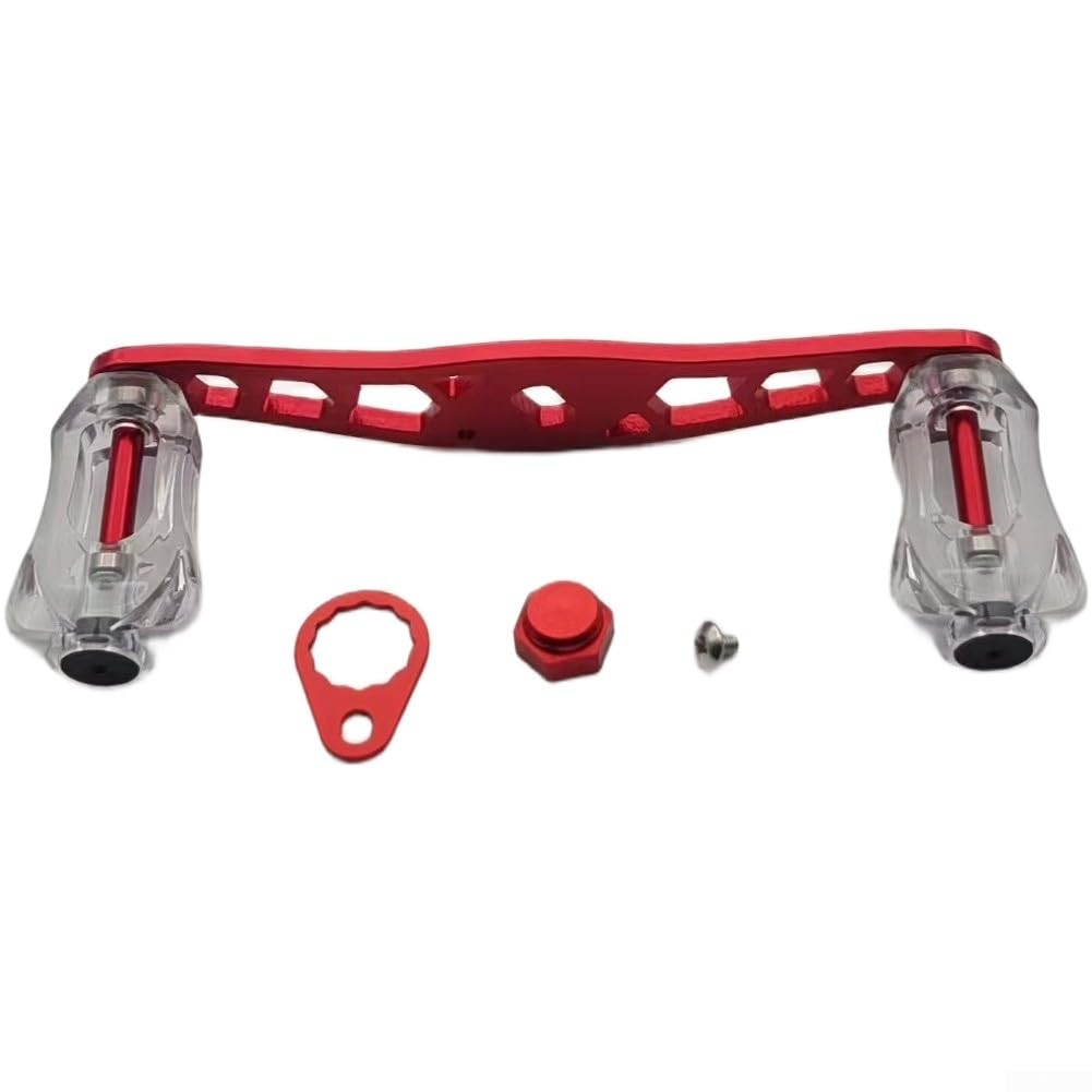 Elchuiaby Replacement Fishing Reel Handle 8x5mm Shaft Size Aluminum Alloy Knob with 105mm Long Handle to Enhance Reeling Power and Stability (Red)