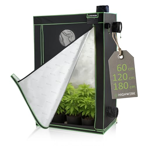 Zelsius Growzelt MyHomeGrow Grow Tent | Indoor Growbox | schwarz grün | Growroom Growschrank Darkroom Pflanzenzelt Gewächshaus Zuchtzelt (120 x 60 x 180 cm) 12 HIGHWERK Growzelt 60 x 120 x 180 cm | Indoor Grow Tent für Pflanzenzucht | schwarz grün | Growbox, Homegrow, Growschrank | Zuchtzelt, Pflanzenzelt, Anzuchtzelt, Gewächshaus, Indoor Garden