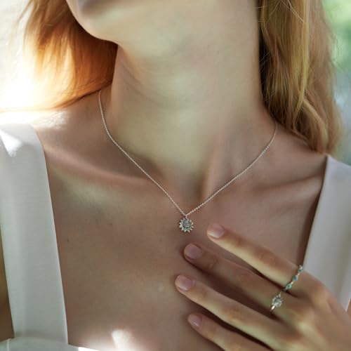 Boma Jewelry Sterling Silver Sunflower Pendant Necklace, 18 Inches4