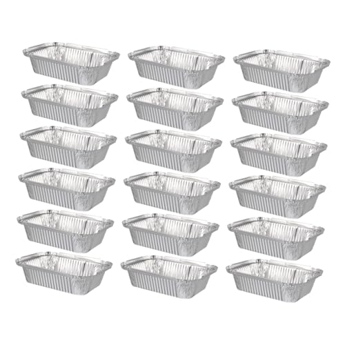 Healifty 20 Piezas Bandejas Desechables de Aluminio Cuadradas para Hornear y Asar Bandejas para Pasteles Pan y Barbacoa Resistentes y Uniformes para Cocina y Eventos