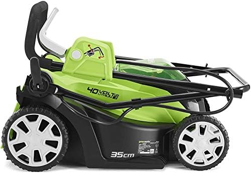 Greenworks G40LM35K2X Cordless Lawnmower for Lawns up to 400m², 35cm Cutting Width, 40L Bag PLUS Two 40V 2Ah Batteries & One Charger, 3 Year Guarantee