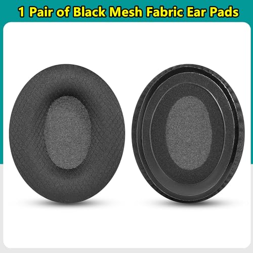 Almohadillas de repuesto para auriculares compatibles con Srhythm NC25 NC35, espuma de alta densidad, tela de malla negra miniatura 6