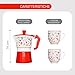 Imagen de ICE TOYS Juego de café con cafetera de aluminio y 2 tazas de cerámica