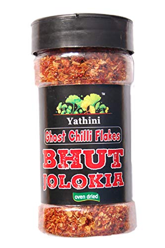 Amazon Com Yathini Oven Dried Ghost Chilli Pepper Flakes 57gram 2oz Bhut Jolokia Non Gmo Sourced From Assam Grocery Gourmet Food