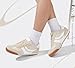 LUCKY STEP Women's Fashion Sneakers Thin Sole Lace up Tennis Shoes Lightweight Walking Running Gym Workout Classic Retro Footwear Anti Slip Trainers(Beige,10 B(M) US)