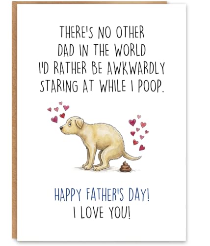 ATTLVV Funny Dog Dad Fathers Day Card Dog Dad Gifts Fathers Day Gift from Dog with Kraft Envelope and Gold Seal Sticker