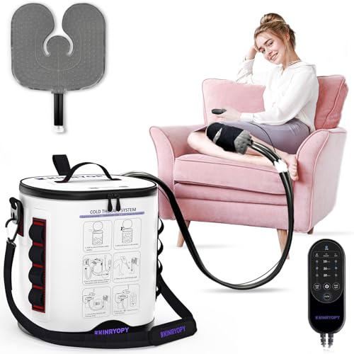 Image of Cold Therapy Machine with Programmable Timer, Portable Ice Machine for Knee After Surgery, Knee Replacement Recovery System, Cryotherapy Pain Relief w /Compression Pad