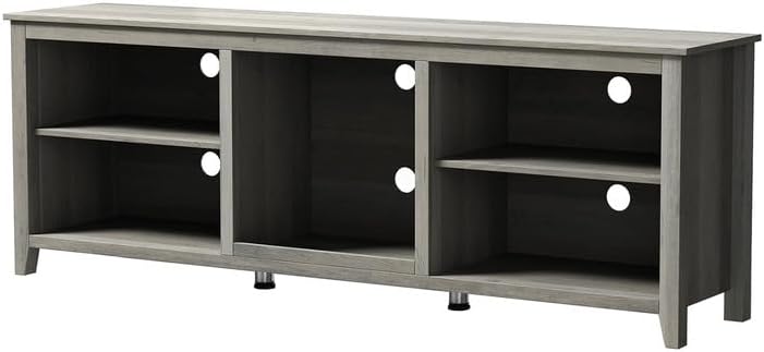 Miniatura 8 de ADKOT Soporte de TV retro para televisores de hasta 60 pulgadas, consola de TV con centro de entretenimiento con 5 compartimentos de almacenamiento