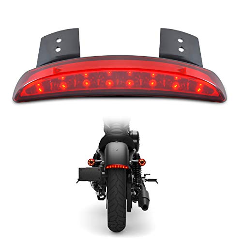 TUINCYN Motorcycle Red Lens Chopped Rear Fender Edge Plate Tail Brake License LED light Replacement Light Stop Running Light for Harley Sportster XL883N 1200N XL1200V XL1200X